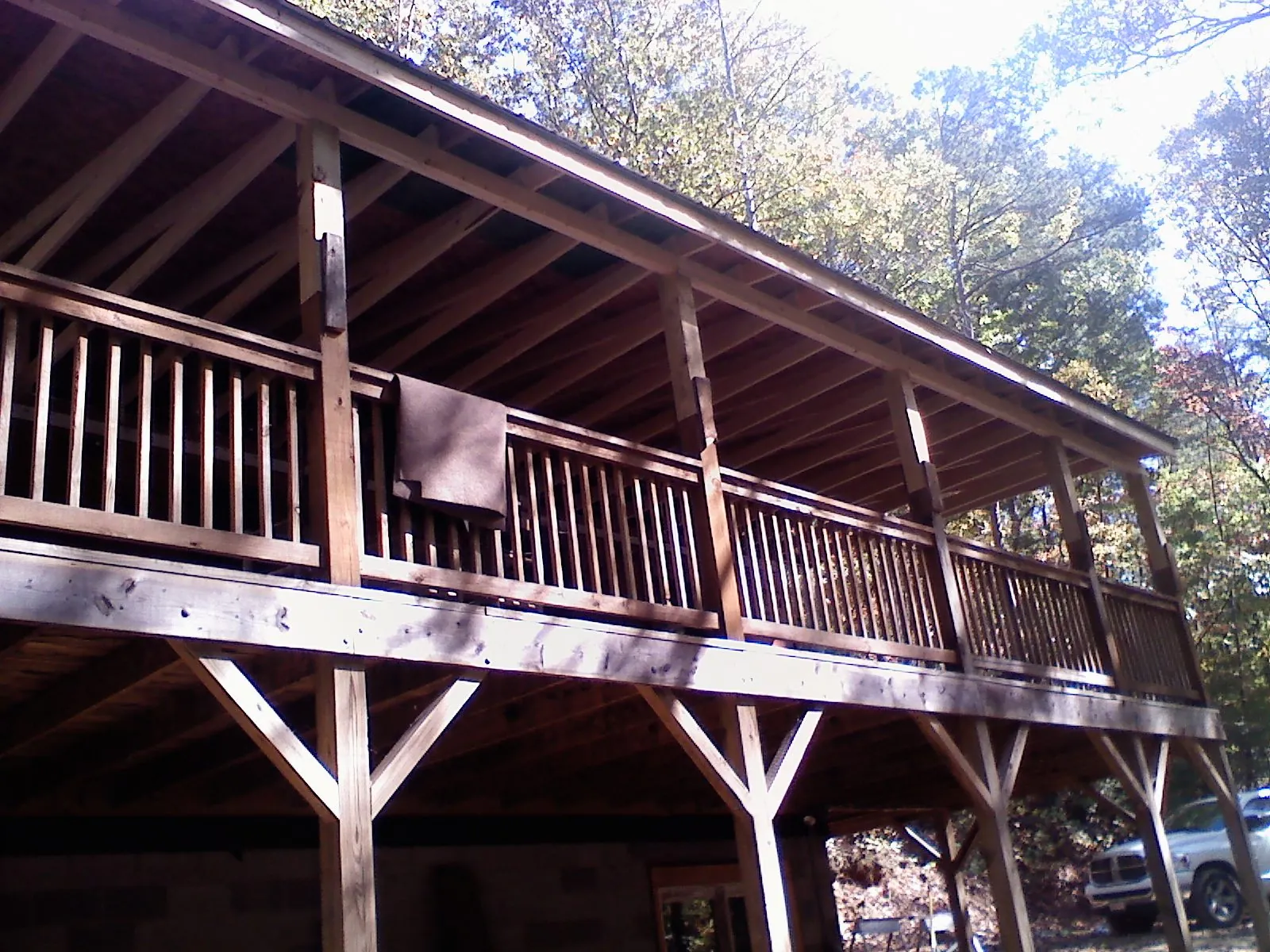 Timber framing under a new elevated porch and deck — Roof Leak Repair in Mountville by Roofing Brothers